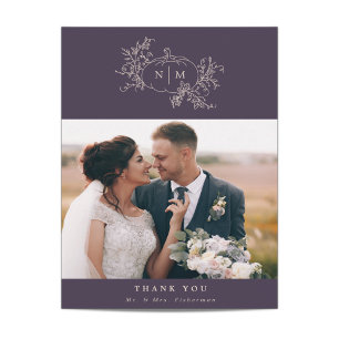 Pumpkin Vines Monogram Wedding Thank You Cards