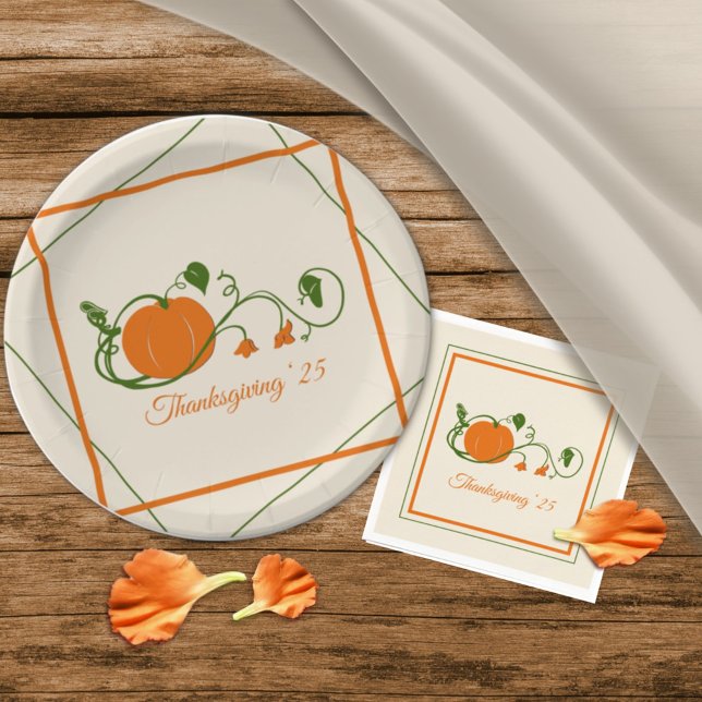 Pumpkin Vines Paper Plate (Creator Uploaded)