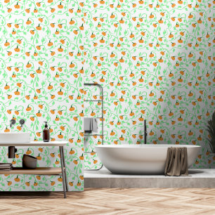 Pumpkin Vines Pattern Wallpaper