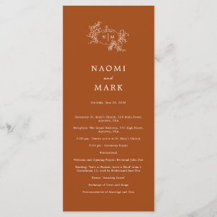 Pumpkin Vines Wedding Program Programme