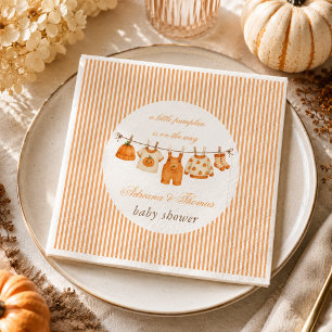Pumpkin Vintage Clothes Baby Shower Napkin