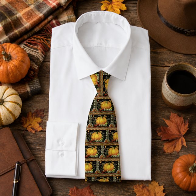 Pumpkin vintage label tie (Creator Uploaded)
