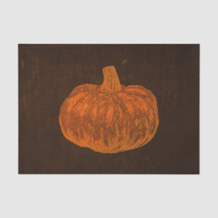 Pumpkin Vintage Neon Orange Brown Autumn Texture Tissue Paper