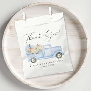 Pumpkin Vintage Truck Baby Boy Shower Thank You Favour Bags