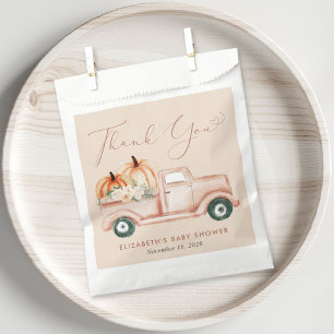 Pumpkin Vintage Truck Baby Shower Thank You Favour Bags