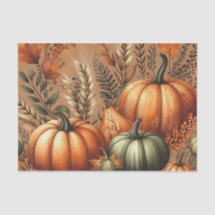 Pumpkin Watercolor Autumn Pattern for Fall Tissue Paper