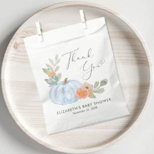 Pumpkin Watercolor Baby Boy Shower Thank You Favour Bags