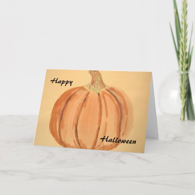 Pumpkin Watercolor Card (Front)