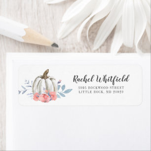 Pumpkin Watercolor Fall Baby Shower Return Address