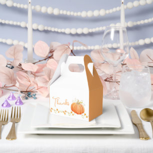 Pumpkin watercolor fall in love thanks weddding favour box
