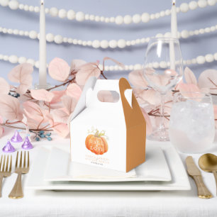 Pumpkin watercolor fall in love wedding favour box