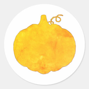 Pumpkin Watercolor Painting Classic Round Sticker