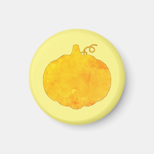 Pumpkin Watercolor Painting Magnet (Front)