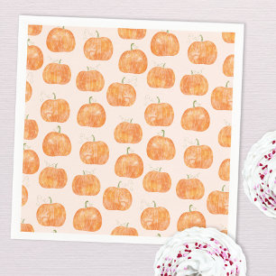 Pumpkin Watercolor Pattern Napkin