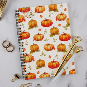 pumpkin Watercolor Pattern Notebook