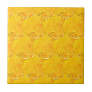 Pumpkin Watercolor Pattern Painting Tile