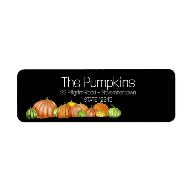 Pumpkin watercolor Thanksgiving label (Front)