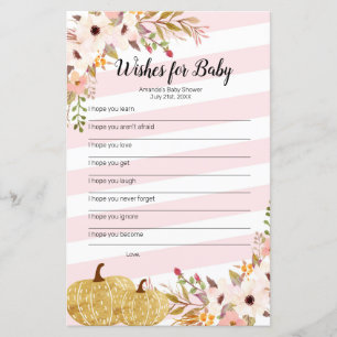 Pumpkin Watercolor Wishes for Baby Game