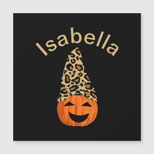 Pumpkin Wearing A Leopard Hat (Front)