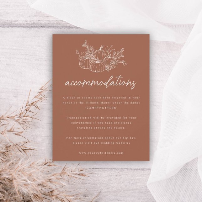 Pumpkin Wedding Invitation Accommodations (Creator Uploaded)