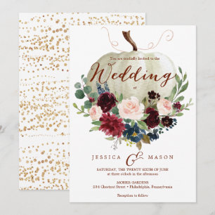 Pumpkin Wedding Invitation - Fall Wedding