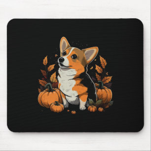 Pumpkin Welsh Corgi Costume On Welsh Corgi Hallowe Mouse Mat