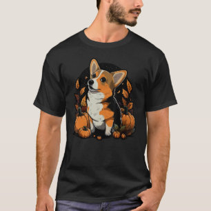 Pumpkin Welsh Corgi costume on Welsh Corgi Hallowe T-Shirt