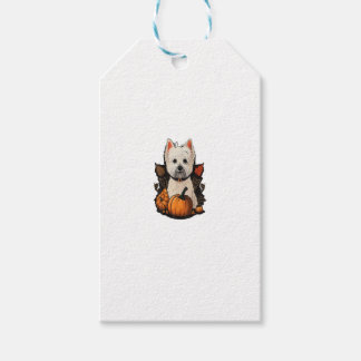 Pumpkin West Highland White Terrier costume Westie Gift Tags