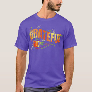 Pumpkin Wheat Ear Grateful Thanksgiving T-Shirt