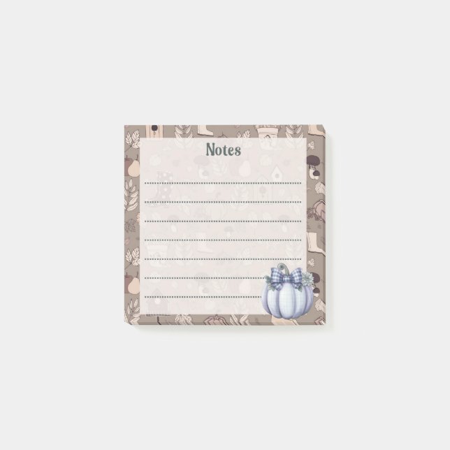 Pumpkin Whimsy – Autumn Post-it Notes (Front)