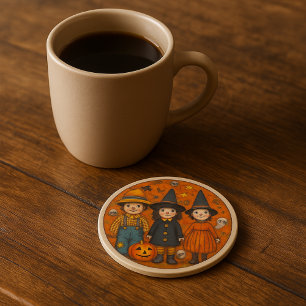 Pumpkin Whimsy Halloween Fall Coaster Designs  Wrapping Paper Sheet