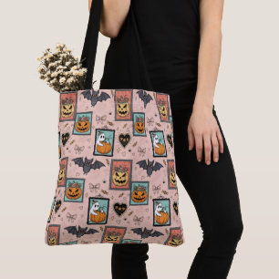 Pumpkin Whispers – A Soft-Spoken Halloween Collage Tote Bag