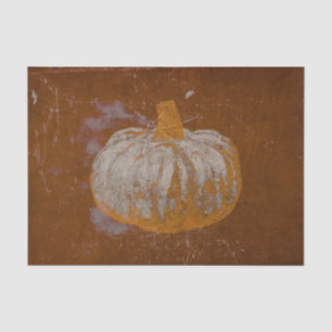 Pumpkin White Orange Grunge Texture Vintage Autumn Tissue Paper