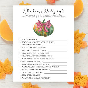 Pumpkin - Who knows daddy best game baby shower