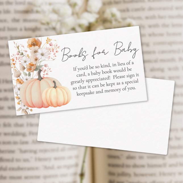 Pumpkin Wildflower Baby Shower Books For Baby Enclosure Card (Pumpkin Wildflower Baby Shower Books For Baby Enclosure Card)