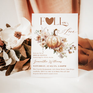 Pumpkin WildFlower Boho Chic Fall Bridal Shower Invitation