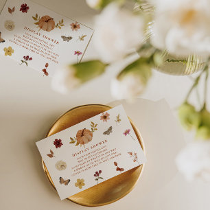 Pumpkin Wildflower Display Shower Enclosure Card