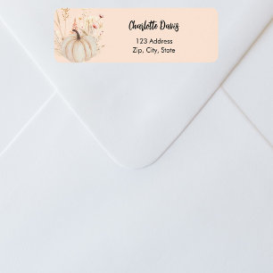 Pumpkin wildflower pink peach return address
