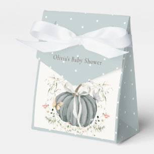 Pumpkin Wildflowers Butterflies Blue Baby Shower Favour Box