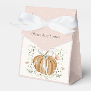  Pumpkin Wildflowers Butterflies Pink Baby Shower Favour Box