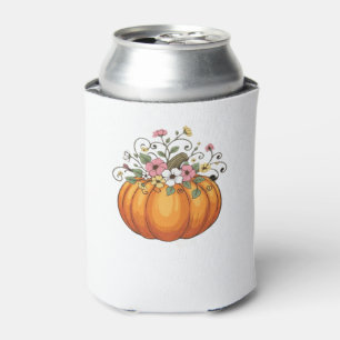 Pumpkin Wildflowers Fall Autumn Classic T-Shirt.pn Can Cooler