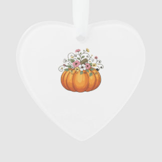 Pumpkin Wildflowers Fall Autumn Classic T-Shirt.pn Ornament