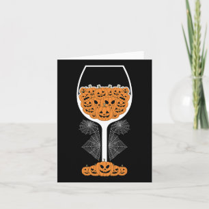 Pumpkin Wine Gl Spider Web Costume Easy Halloween Card