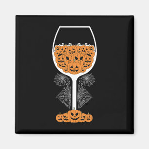 Pumpkin Wine Gl Spider Web Costume Easy Halloween Magnet