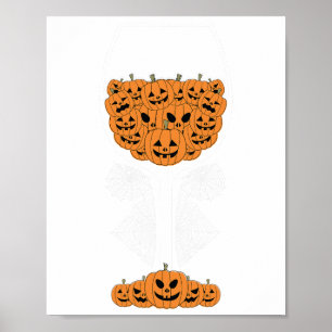 Pumpkin Wine Gl Spider Web Costume Easy Halloween Poster