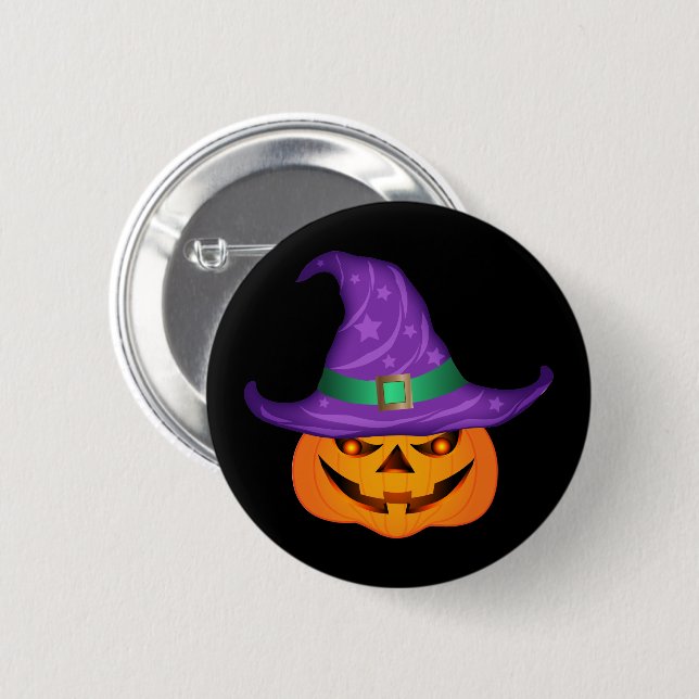 Pumpkin Witch 6 Cm Round Badge (Front & Back)