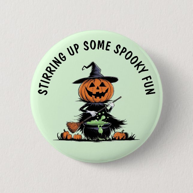 Pumpkin Witch 6 Cm Round Badge (Front)