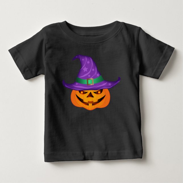 Pumpkin Witch Baby T-Shirt (Front)
