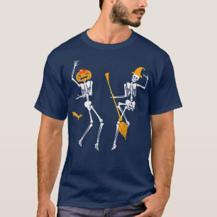 Pumpkin Witch Dance of Death Macabre Skeleton T-Shirt