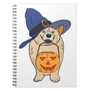 Pumpkin Witch Dog Notebook